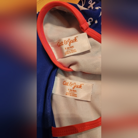 GIRL’s TANKINI SIZE s(6×/6)Blue Sequence Anchor Two Piece Swimsuit - Picture 6 of 6